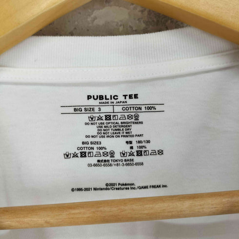 パブリックトウキョウ PUBLIC TOKYO キャラクタープリント クルーネックTシャツ メンズ JPN:3