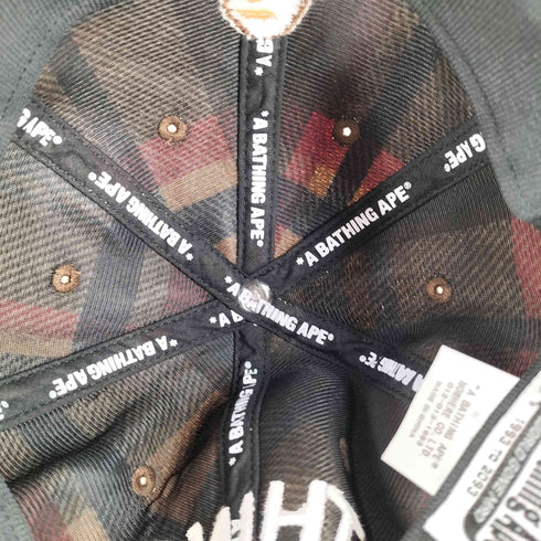 アベイシングエイプ A BATHING APE Check Panel Cap チェックパネルキャップ メンズ FREE