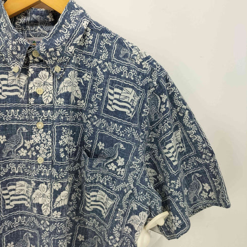 レインスプーナー Reyn Spooner 90s 総柄 リバースプリント ハーフボタン プルオーバー アロハシャツ メンズ