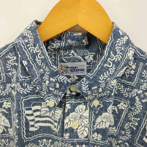 レインスプーナー Reyn Spooner 90s 総柄 リバースプリント ハーフボタン プルオーバー アロハシャツ メンズ