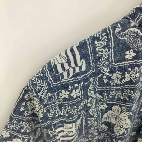 レインスプーナー Reyn Spooner 90s 総柄 リバースプリント ハーフボタン プルオーバー アロハシャツ メンズ