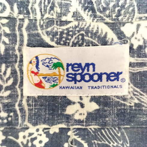 レインスプーナー Reyn Spooner 90s 総柄 リバースプリント ハーフボタン プルオーバー アロハシャツ メンズ