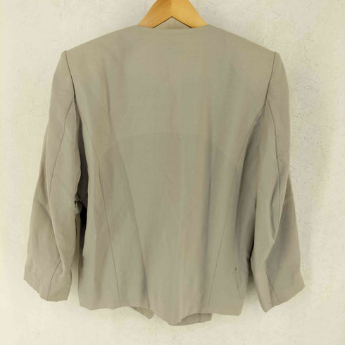 アイエスイッセイミヤケ I.S. ISSEY MIYAKE 80s ウール ノーカラージャケット レディース JPN:9号