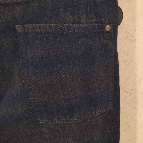 イッセイミヤケメン ISSEY MIYAKE MEN 13AW ボーダー切替 デニムパンツ メンズ JPN:4