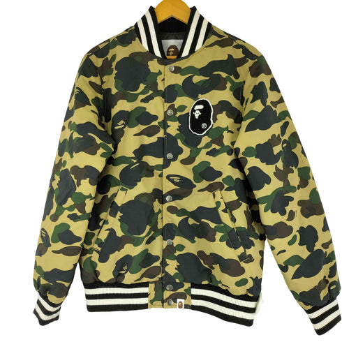 アベイシングエイプ A BATHING APE 1st camo yellow a bathing ape head varsity jacket ファーストカモ バーシティジャケット メンズ JPN:M