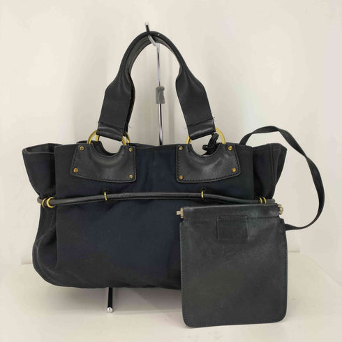 グッチ GUCCI レザーストラップ キャンバス ハンドバッグ leather strap canvas hand bag レディース