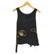 VeniceW Black Sui Top カットオフデザイン プリント アシンメトリー ノースリーブ レディース import:M
