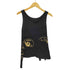VeniceW Black Sui Top カットオフデザイン プリント アシンメトリー ノースリーブ レディース import:M