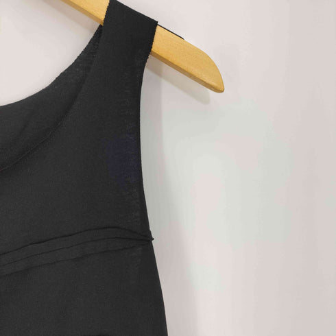 VeniceW Black Sui Top カットオフデザイン プリント アシンメトリー ノースリーブ レディース import:M