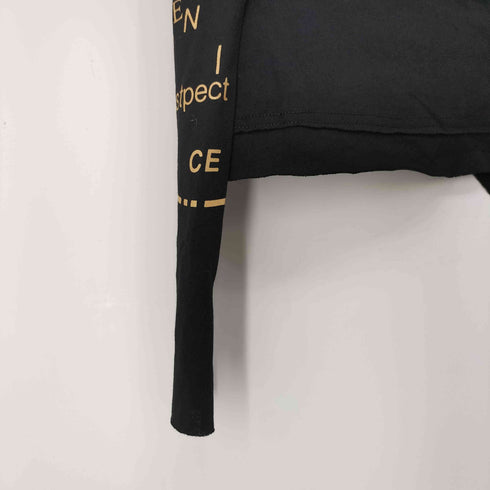 VeniceW Black Sui Top カットオフデザイン プリント アシンメトリー ノースリーブ レディース import:M