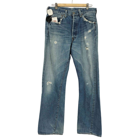 リーバイス Levis 00S 37501 赤耳 セルヴィッチ ダメージ加工 ストレートデニムパンツ メンズ W36