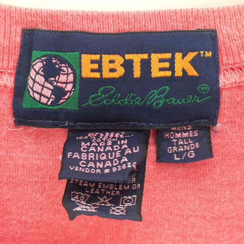 エディーバウアー Eddie Bauer EBTEK 90S カナダ製 EDDIE BAUER SINCE 1920 両面プリント S/S クルーネックTシャツ メンズ import:L