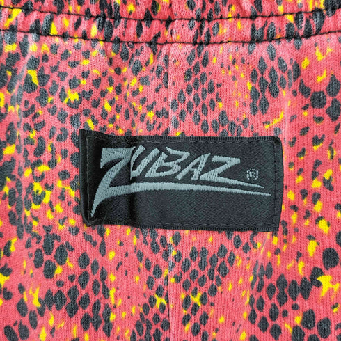 ZUBAZ 90S USA製 総柄 マルチカラー KCワッペン スウェット ショーツパンツ メンズ XL