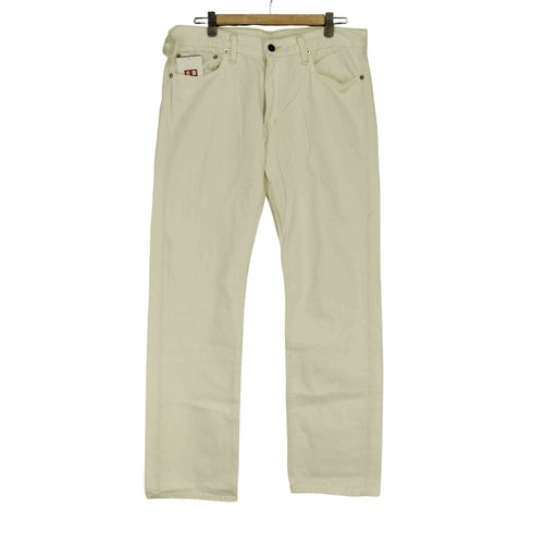 ポロラルフローレン POLO RALPH LAUREN 15941 ホワイト ジップフライ ストレート デニム パンツ メンズ 33/32