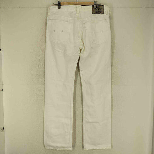 ポロラルフローレン POLO RALPH LAUREN 15941 ホワイト ジップフライ ストレート デニム パンツ メンズ 33/32