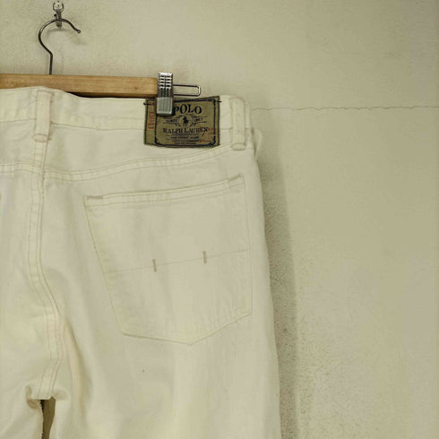 ポロラルフローレン POLO RALPH LAUREN 15941 ホワイト ジップフライ ストレート デニム パンツ メンズ 33/32