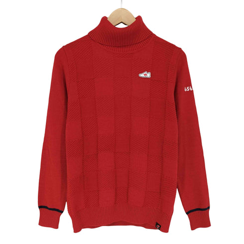 ニューバランス NEW BALANCE golf チェック ウール タートルネック ニット メンズ 1