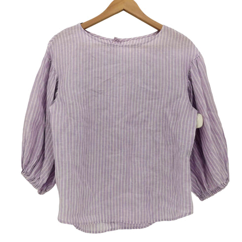 アンタイトル UNTITLED 24SS リネンストライプ 袖ボリュームブラウス レディース JPN:2