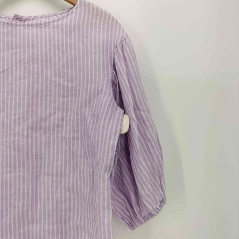 アンタイトル UNTITLED 24SS リネンストライプ 袖ボリュームブラウス レディース JPN:2
