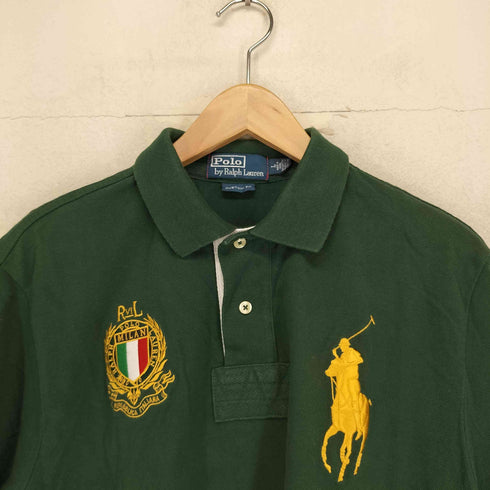 ポロバイラルフローレン Polo by RALPH LAUREN 90s- CUSTOM FIT ビッグポニー 刺繍 MILAN 5 ポロシャツ メンズ L