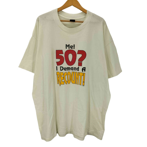 90S PLATINUM PLUS ボディ USA製 メッセージ プリント Tシャツ 裾袖シングル メンズ 4XL