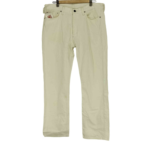 ポロラルフローレン POLO RALPH LAUREN 15941 ホワイト ジップフライ ストレート デニム パンツ メンズ 35/32