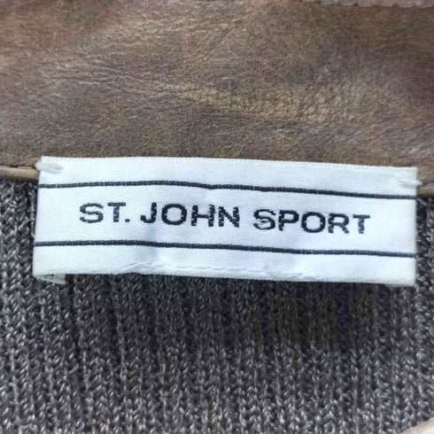 ST.JOHN SPORT 90s ニット ジャケット ダブル ジップ ライニング レザー メンズ