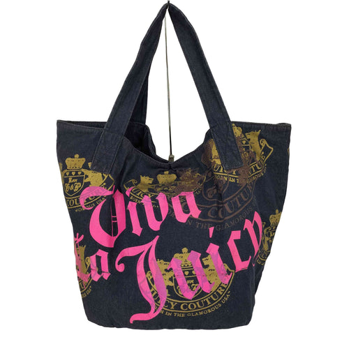 ジューシークチュール JUICY COUTURE クラウン ロゴプリント デニムトートバッグ Y2K レディース