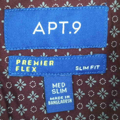 apt.9 総柄シャツ メンズ med slim