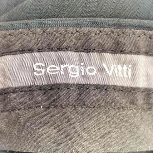 SERGIO VITTI ストライプ柄 タック ワイドストレートスラックスパンツ メンズ