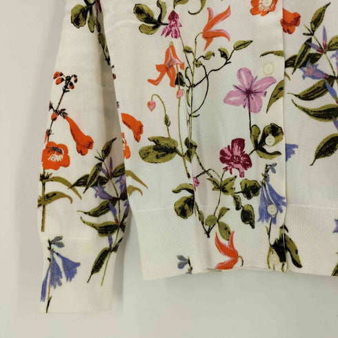 ランズエンド LANDS END Supima Cotton Floral Cardigan スーピマコットン フローラル カーディガン レディース JPN:L