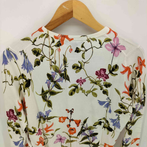 ランズエンド LANDS END Supima Cotton Floral Cardigan スーピマコットン フローラル カーディガン レディース JPN:L