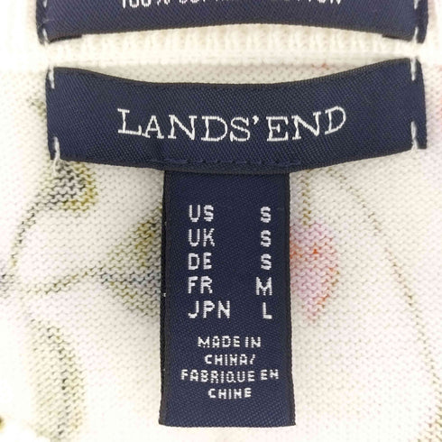 ランズエンド LANDS END Supima Cotton Floral Cardigan スーピマコットン フローラル カーディガン レディース JPN:L