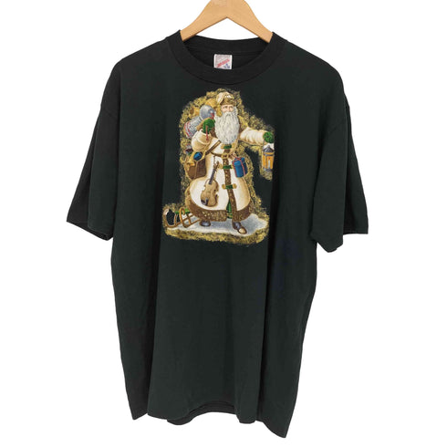 ジャージーズ JERZEES USA製 サンタクロースプリント Tシャツ メンズ import:XL