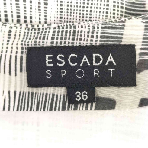 エスカーダスポーツ ESCADA SPORT 総柄 センタープリーツ ノースリーブ ワンピース レディース 36