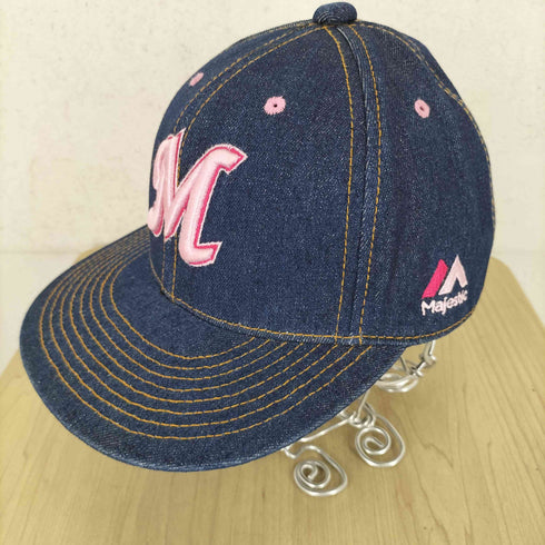 マジェスティック MAJESTIC デニム地 スナップバック 刺繍 キャップ レディース FREE