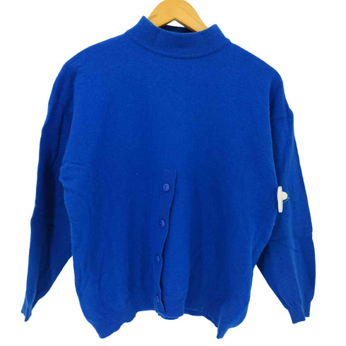 80-90s イタリア製 LAMBSWOOL フロントボタン モックネックニット セーター メンズ import:L