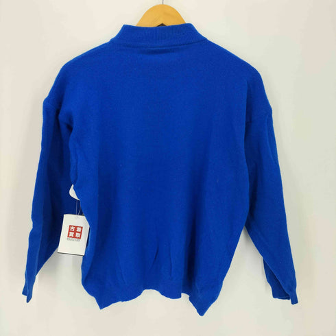 80-90s イタリア製 LAMBSWOOL フロントボタン モックネックニット セーター メンズ import:L