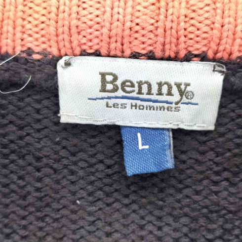 90-00S BENNY LES HOMMES ジップアップ ニットブルゾン メンズ import:L