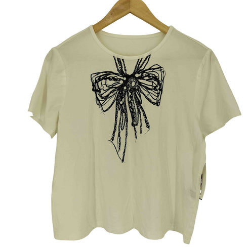 レリアン Leilian リボンプリント クルーネック Tシャツ レディース 13+