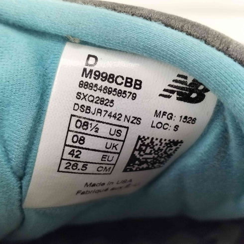 ニューバランス NEW BALANCE USA製 NEW BALANCE M998CBB メンズ JPN:26.5