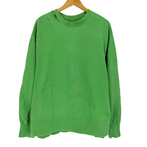 アンセルム ANCELLM 23SS DYED DAMAGE SWEAT SHIRT エイジング加工 ダメージ クルーネックスウェット メンズ JPN:1