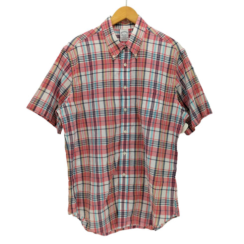 ブルックスブラザーズ BROOKS BROTHERS REGENT マドラスチェック S/S シャツ メンズ import:L