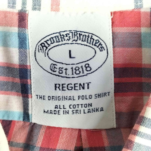 ブルックスブラザーズ BROOKS BROTHERS REGENT マドラスチェック S/S シャツ メンズ import:L