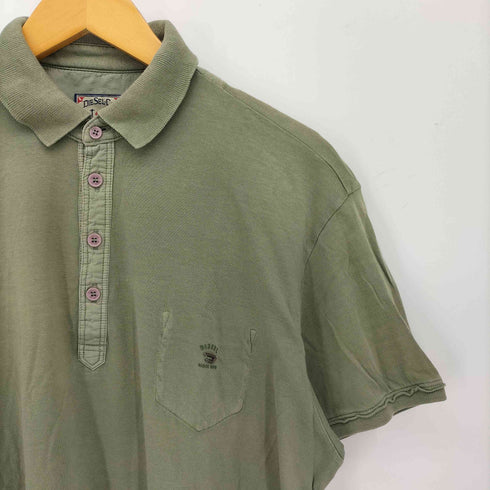 ディーゼル DIESEL SLIM FIT 前立て切替 Dロゴ 刺繍 S/S ポロシャツ メンズ import:XXL