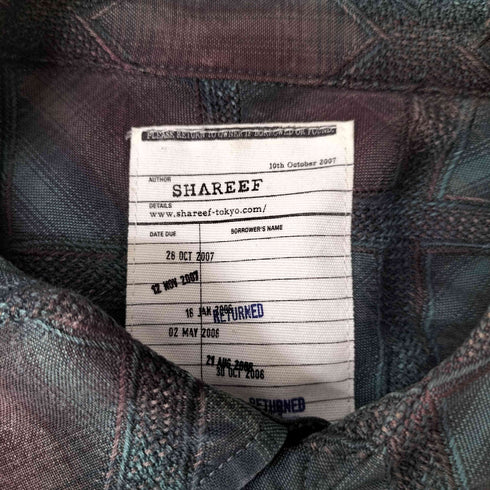 シャリーフ SHAREEF ダイヤ チェック レーヨン L/S シャツ メンズ JPN:2