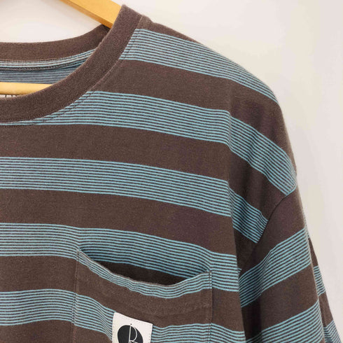 ポーラースケートカンパニー POLAR SKATE CO. ボーダー ロゴ刺繍 クルーネック 半袖Tシャツ メンズ JPN:M
