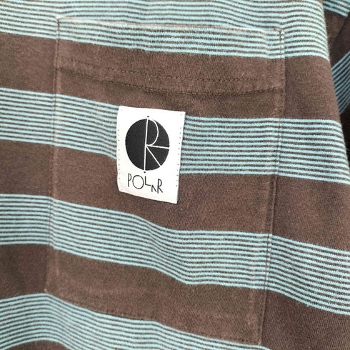ポーラースケートカンパニー POLAR SKATE CO. ボーダー ロゴ刺繍 クルーネック 半袖Tシャツ メンズ JPN:M