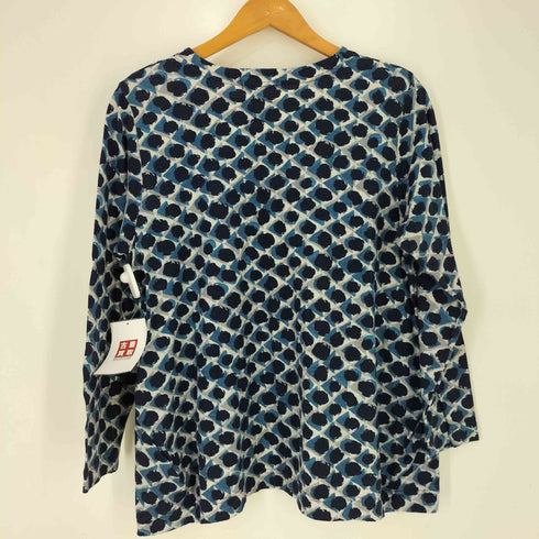 コットンハウスアヤ Cotton House Aya リネン混 ドットプリント ポケット 長袖Tシャツ レディース JPN:M
