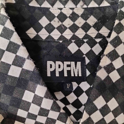 ピーピーエフエム PPFM ランダム チェッカー プリント L/S シャツ メンズ FREE